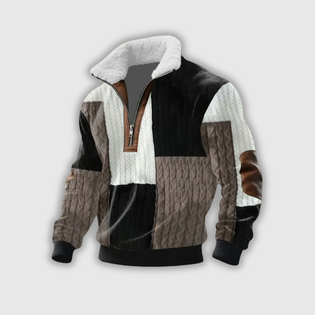 Etienne – Fleece golf z zamkiem i wysokim kołnierzem