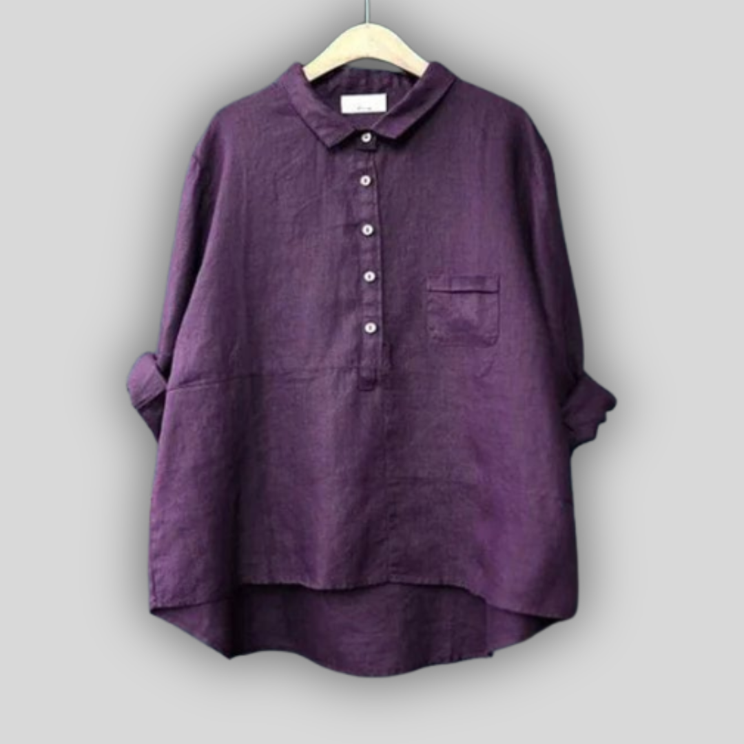 Lniana bluzka zielona prostota