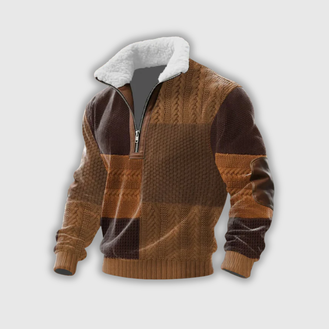 Etienne – Fleece golf z zamkiem i wysokim kołnierzem