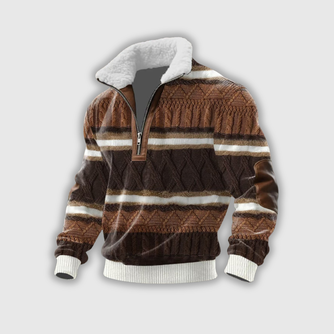 Etienne – Fleece golf z zamkiem i wysokim kołnierzem