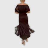 Florendra | Długa sukienka maxi w kwiaty z dekoltem V