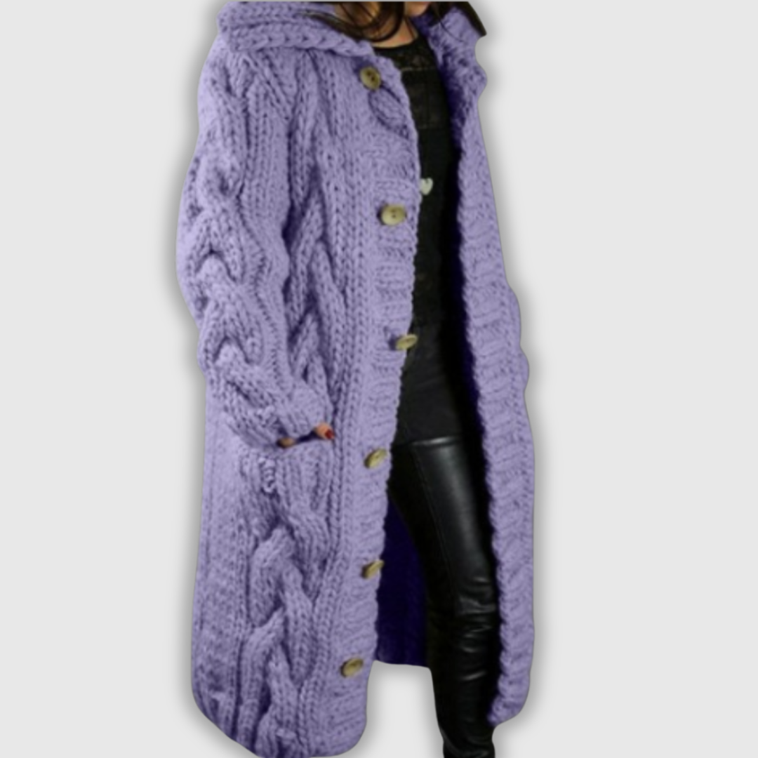 Karina – Elegancki, przytulny płaszcz z zasłoną na brzuch