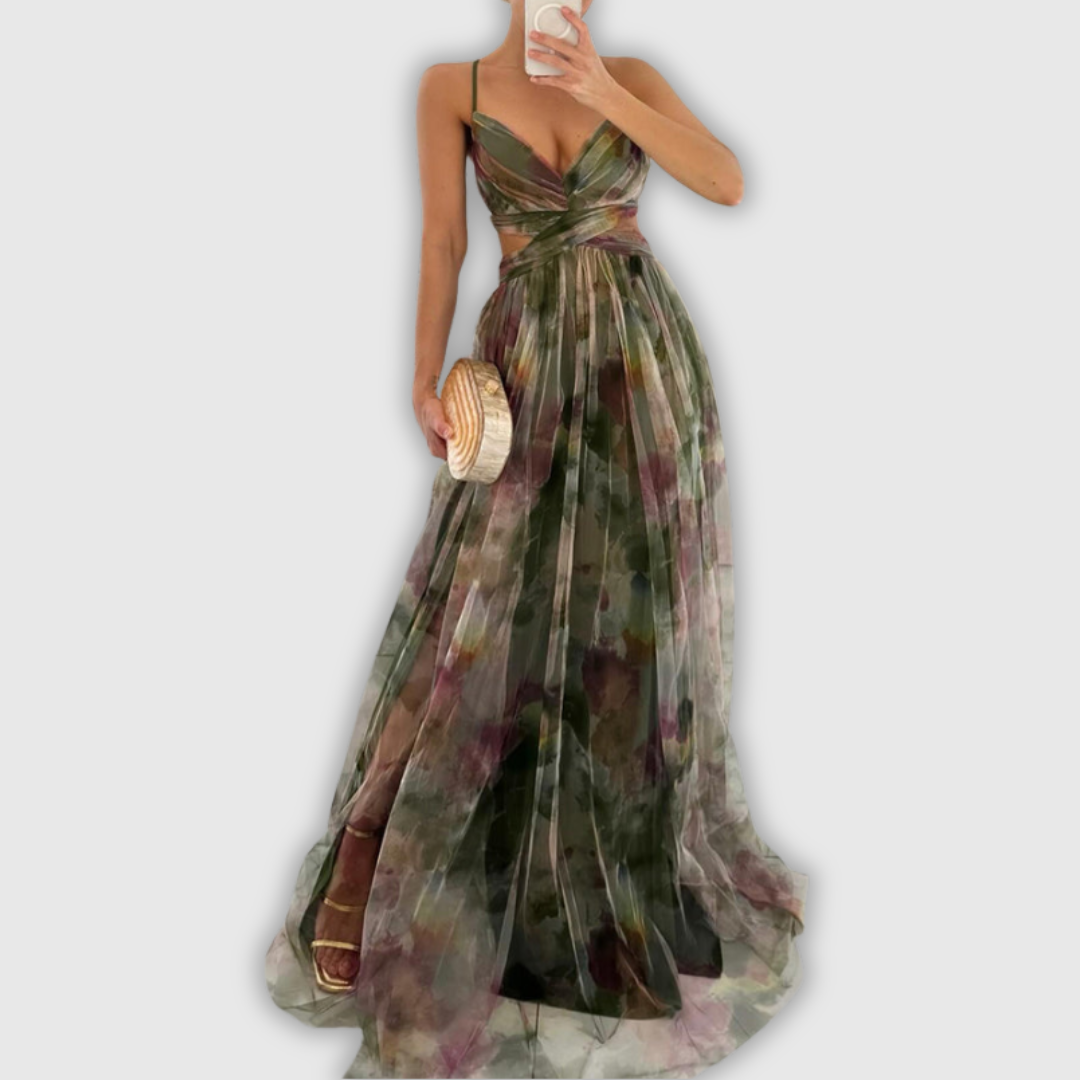 Madeline | Długa sukienka maxi w kwiaty