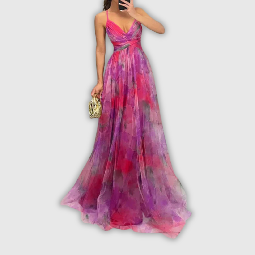 Madeline | Długa sukienka maxi w kwiaty