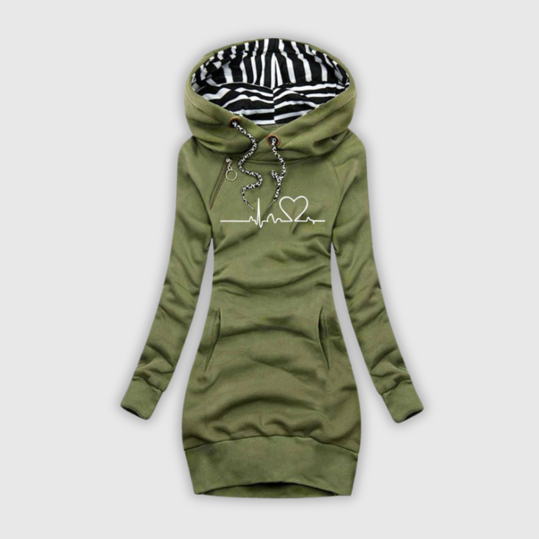 Cristina | Swetrowa sukienka z motywem pulsu