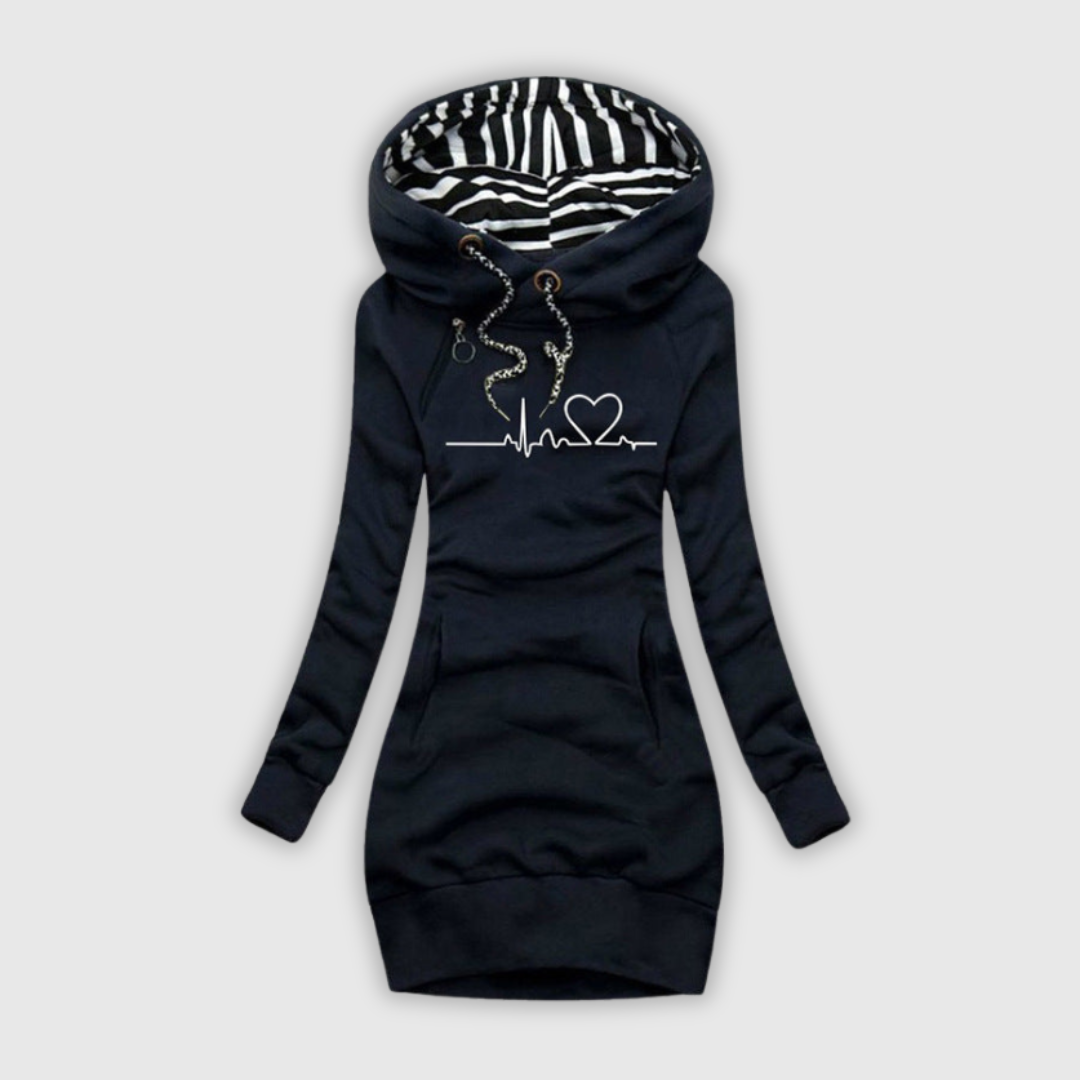 Cristina | Swetrowa sukienka z motywem pulsu