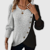 Kaia – Elegancka Bluzka z Guzikami i Długim Rękawem