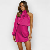 Asymetryczna Sukienka Satynowa