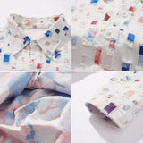 Koszula w mozaikowy wzór z kołnierzykiem dla mężczyzn