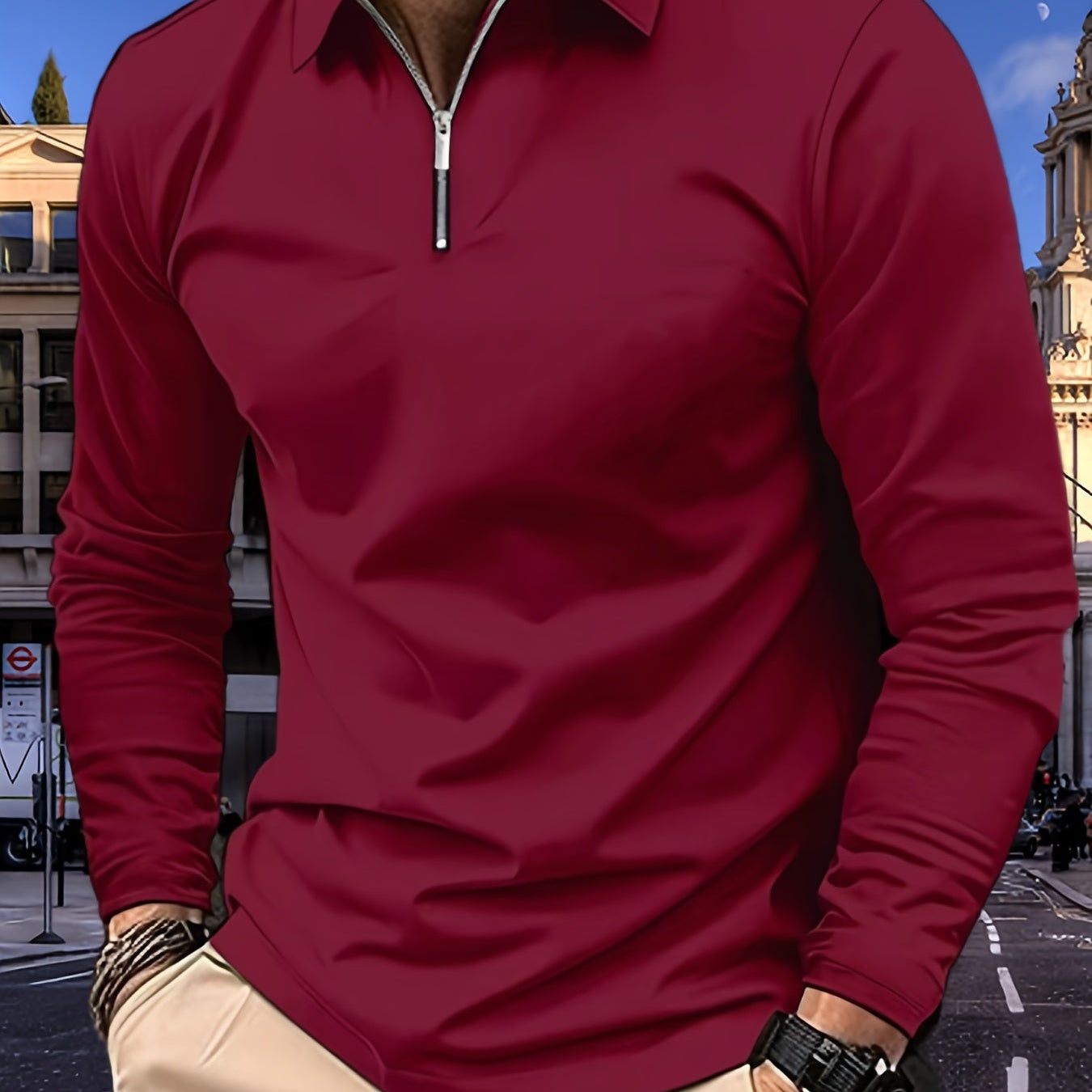 Koszula z zamkiem błyskawicznym dla mężczyzn