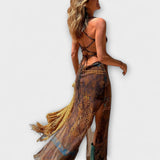 Taksówka - Unikalna Midi Sukienka z Dekoltem