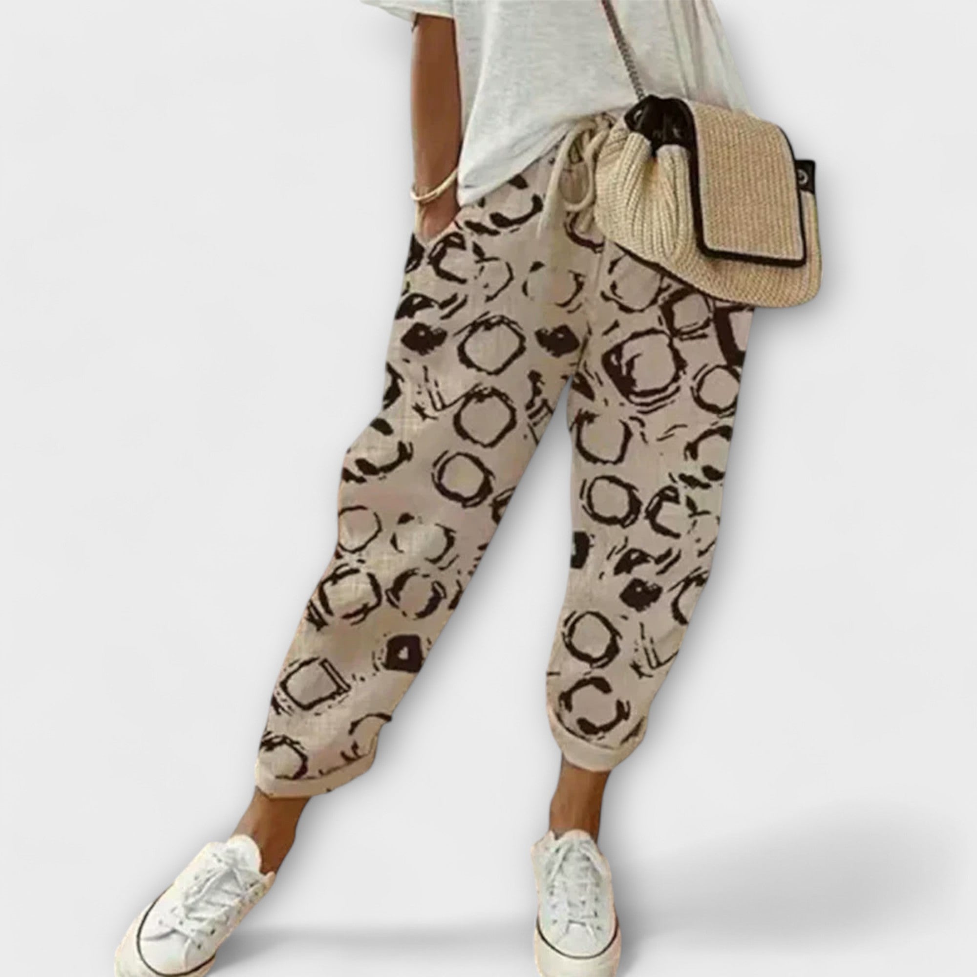 Marieta - Wygodne spodnie z bawełny i lnu