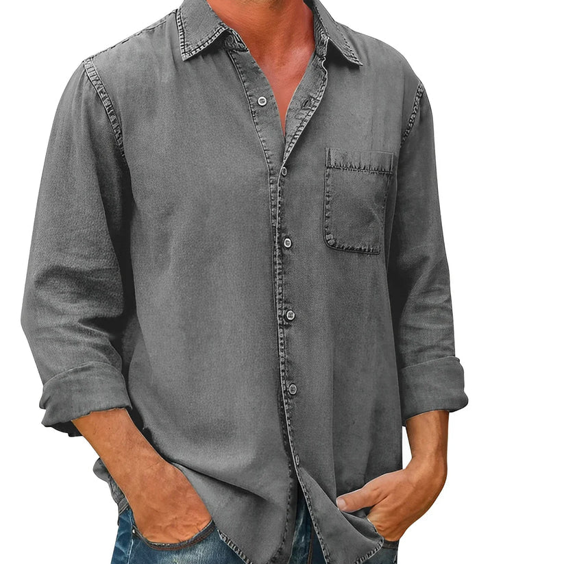 Męska koszula casualowa z długim rękawem