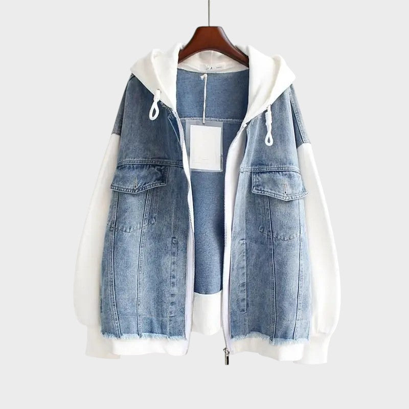 Elica - Denimowy sweter z kapturem