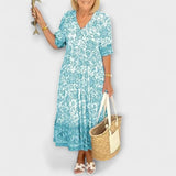 Kaitlin - Elegancka kolorowa sukienka o zwiewnym designie