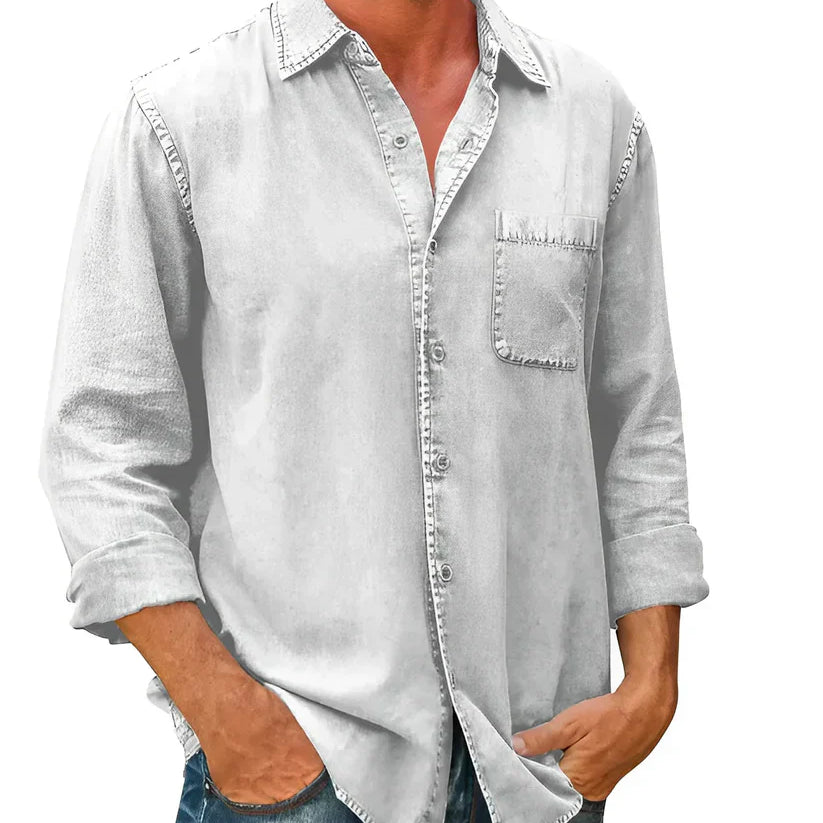 Męska koszula casualowa z długim rękawem