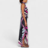 Ewelina | Zestaw halter top z asymetryczną spódnicą midi