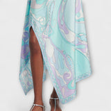 Ewelina | Zestaw halter top z asymetryczną spódnicą midi