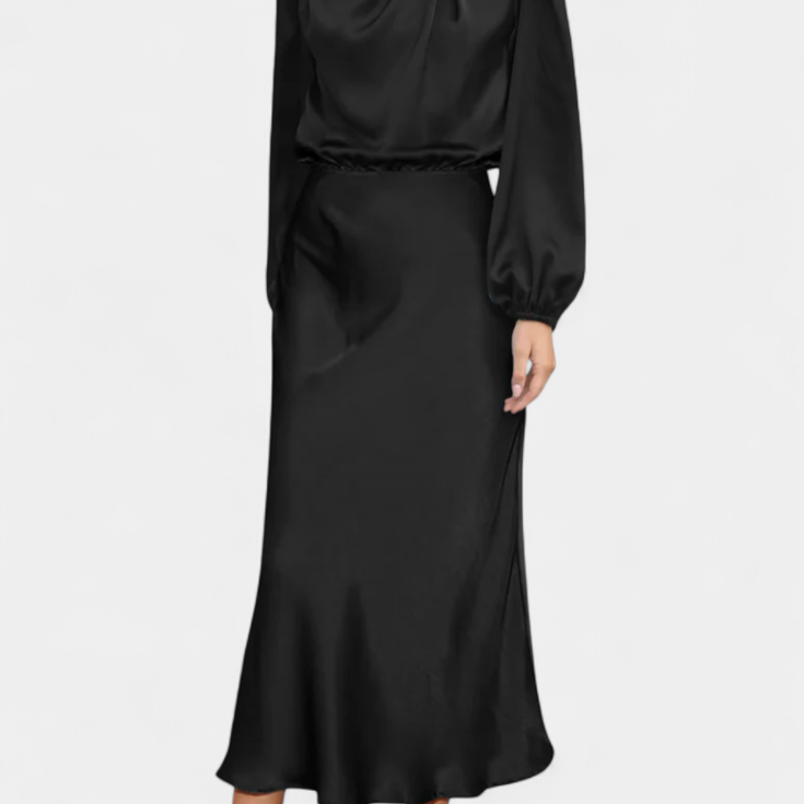 Maria Maxi Sukienka z Wysokim Kołnierzem i Kolorowymi Detalami