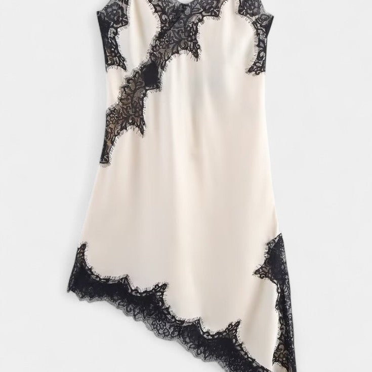 Katarina Mini Sukienka z Ramiączkami i Koronką