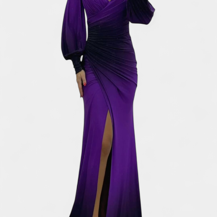 Sukienka Sylwiana Maxi Ombre z Odkrytymi Ramionami