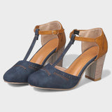 Czarny - Ortopedyczne buty na wysokim obcasie