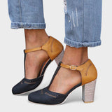 Czarny - Ortopedyczne buty na wysokim obcasie