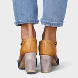 Czarny - Ortopedyczne buty na wysokim obcasie