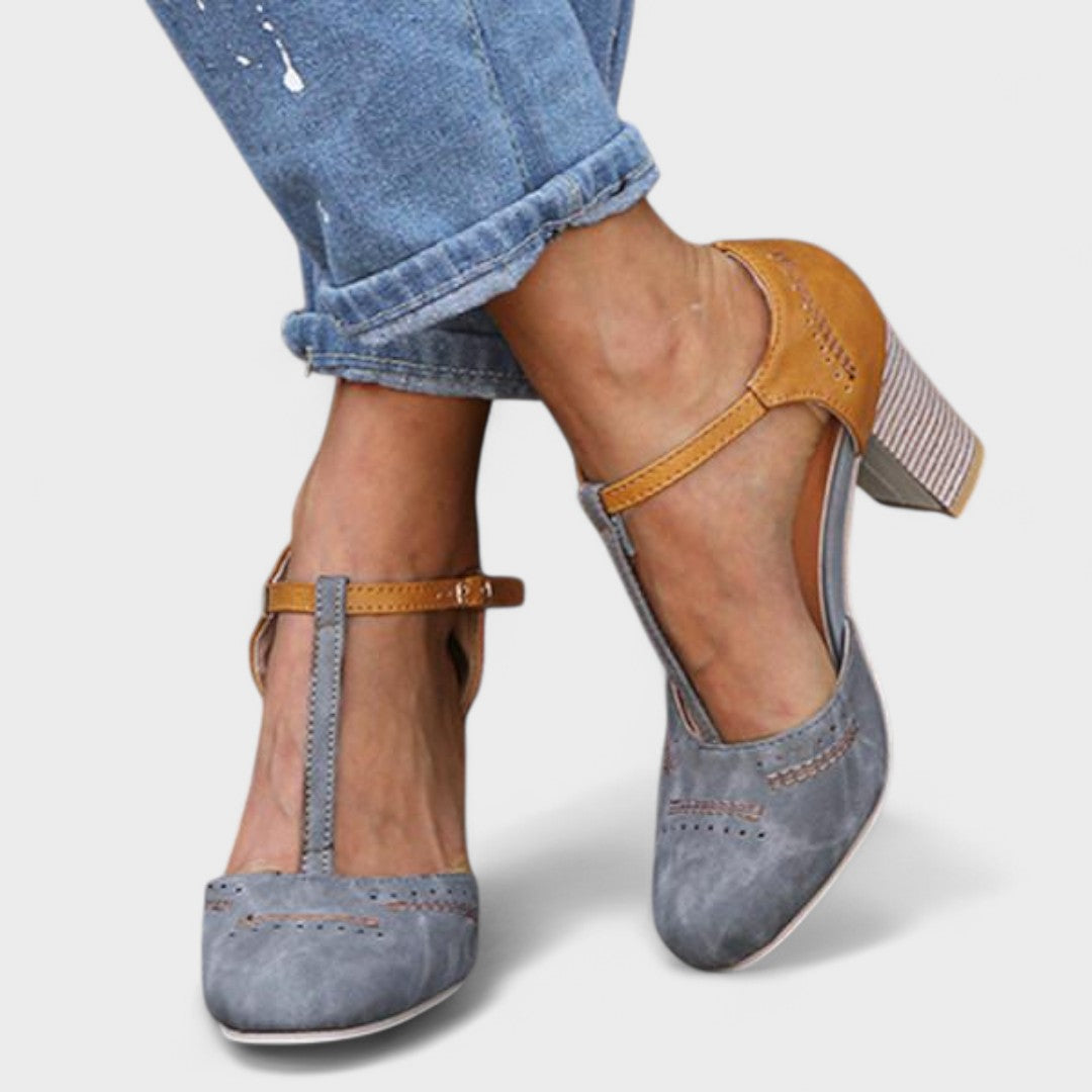 Czarny - Ortopedyczne buty na wysokim obcasie