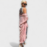 Elwira | Maxi sukienka z lekką narzutką