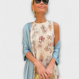 Elwira | Maxi sukienka z lekką narzutką